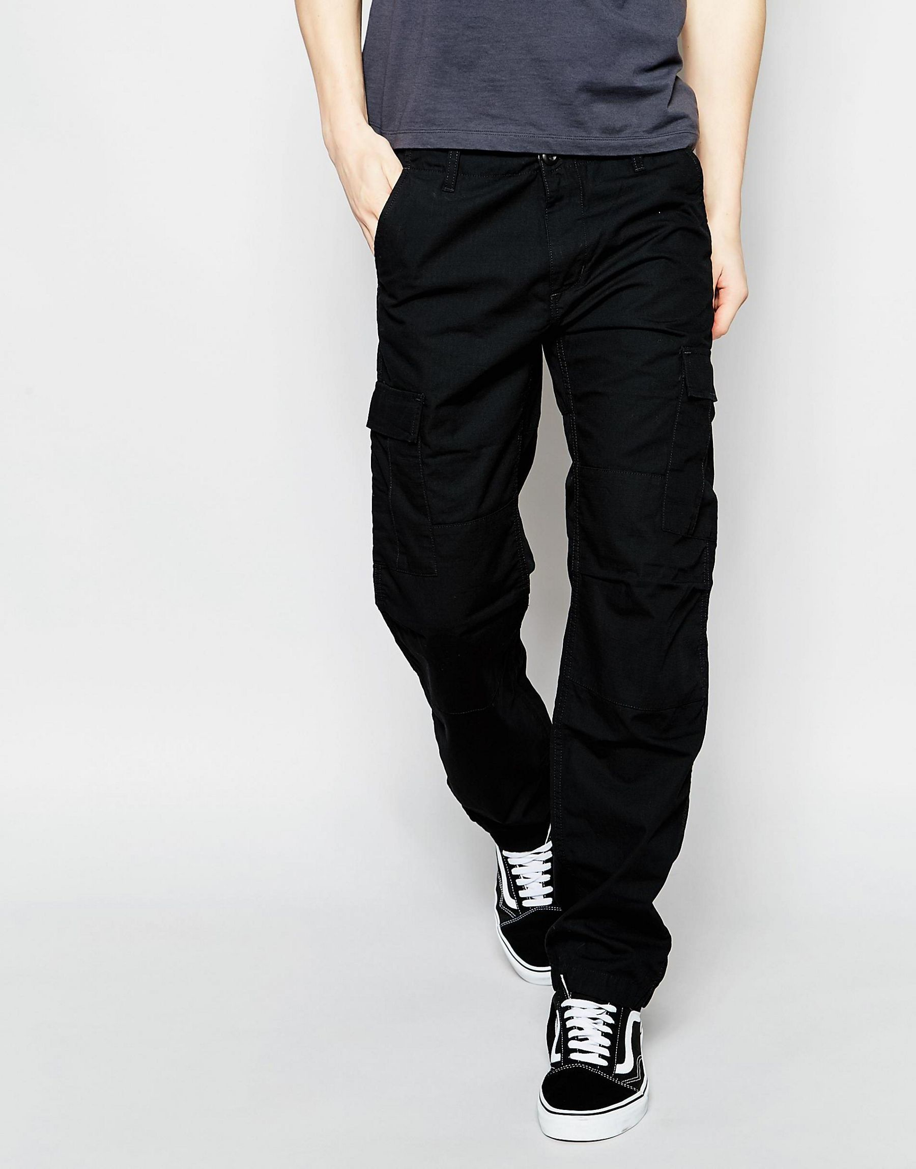 Lyst - Carhartt Wip Aviation Cargo Pants - Black Rinsed in Black for Men
